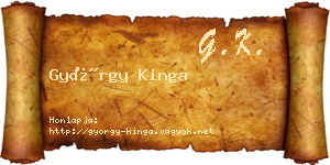 György Kinga névjegykártya